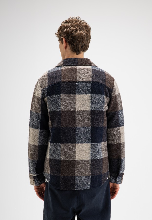 Afbeelding van Vance Wool Check M2624070 Chestnut Brown - Heren Overshirt  - Butcher of Blue